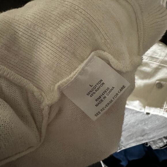 Y2k ruffle cream white cardigan sz L - Picture 7 of 7